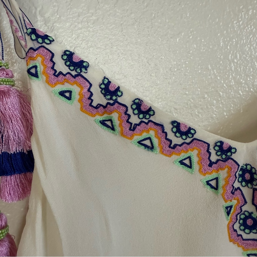 HEMANT AND NANDITA Silk Ivory embroidered Dress Size S - Picture 6 of 14